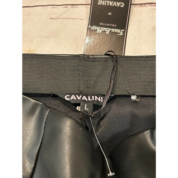 Cavalini Black Faux Leather Pants Size Large 30 inch Waist - Picture 3 of 7